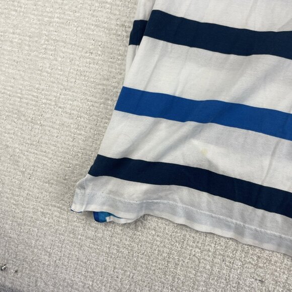 Paul & Shark Mens Sz L Blue Stripped Polo Ocean Team Royal Club *Stained Read* - Picture 6 of 16